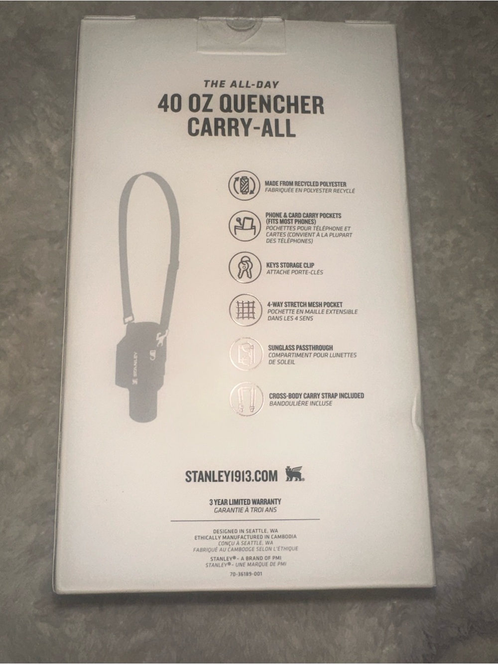 NEW IN BOX STANLEYS 40 oz Quencher Carry-All Crossbody Strap - Mint Green color - Picture 2 of 3